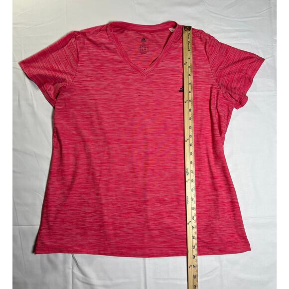 Adidas Women's V-neck Tee, Pink, Size XL, Fair Condition - Picture 3 of 7